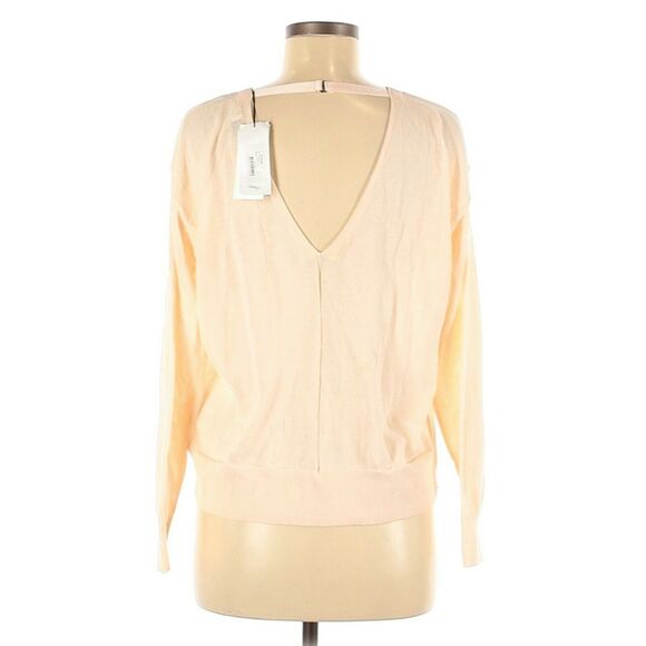 SANDRO Paris Ania open v-back pullover lightweight sweater knit top rose 2 M NEW - Picture 2 of 7